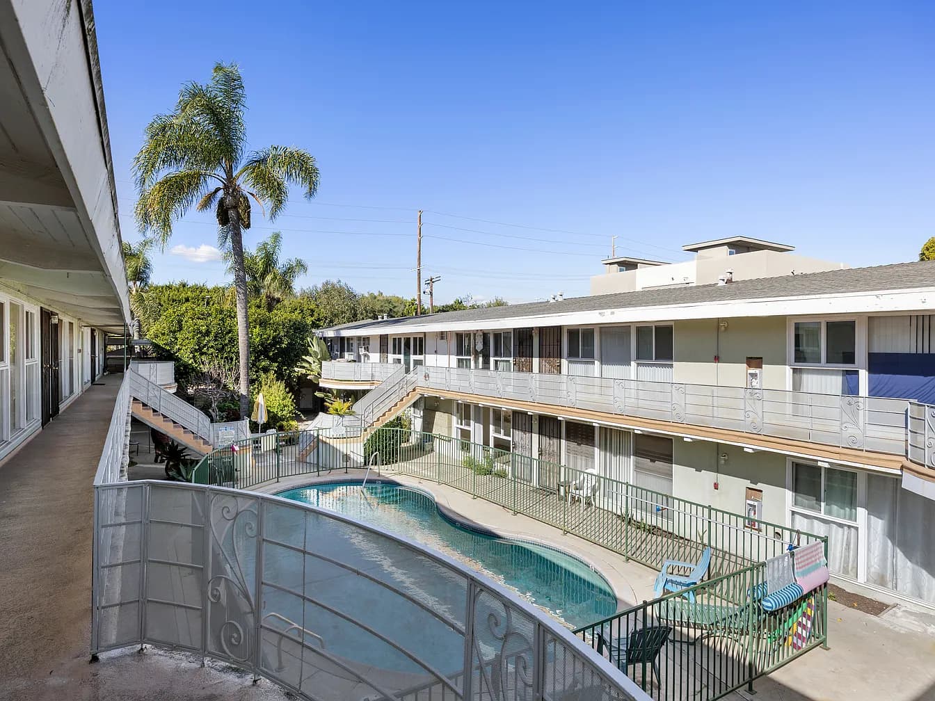 Courtyard view overlooking the pool
