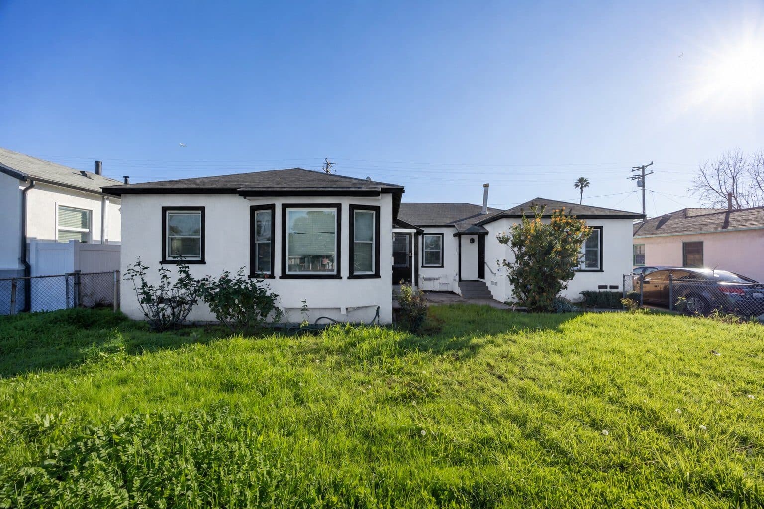 Rear view of duplex